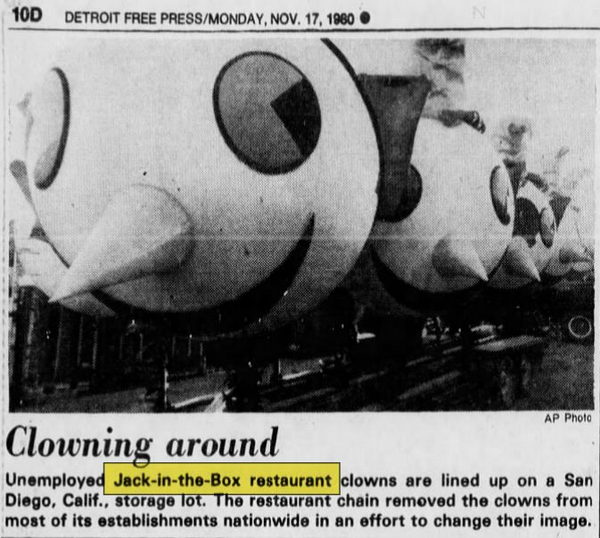 Jack-In-The-Box (Jack In The Box) - Nov 17 1980 End Of Clown (newer photo)